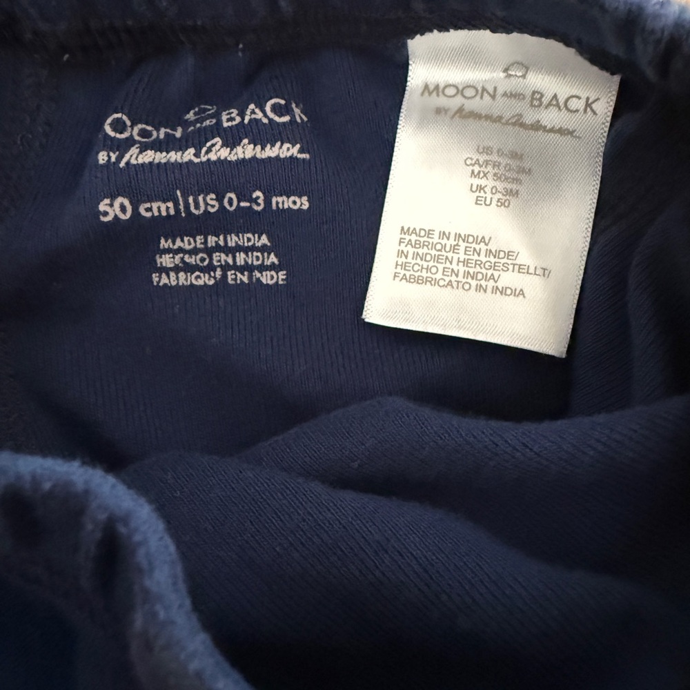 Hanna Andersson navy blue Moon & Back baby bottoms